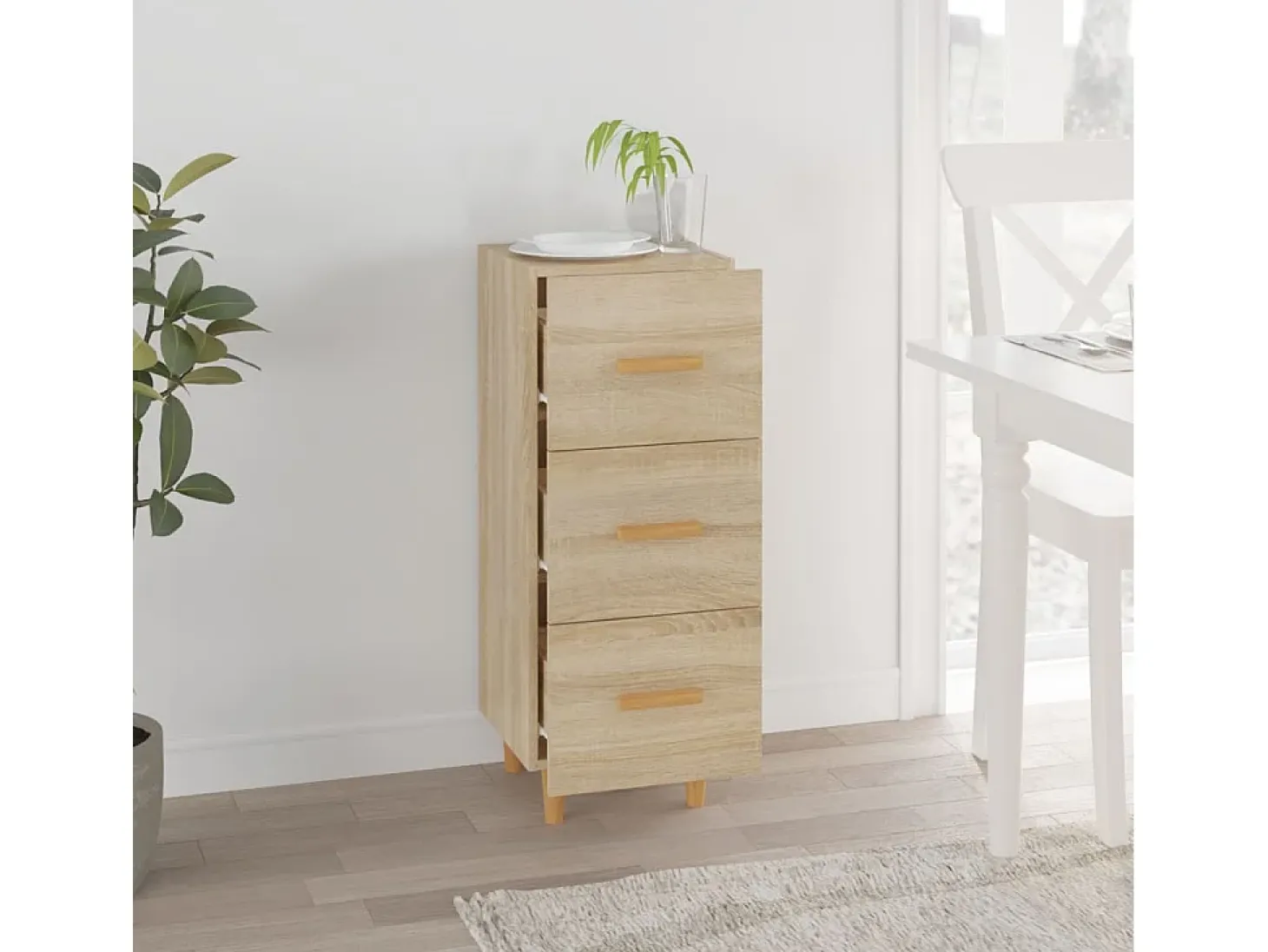Aparador de roble Sonoma 34,5 x 34 x 90 cm Madera de ingeniería