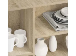 Aparador de roble Sonoma 120x30x75 cm madera de ingeniería