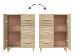 Aparador de roble Sonoma 69,5x34x90 cm madera de ingeniería