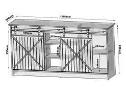 Aparador de roble wotan de 160 cm con puertas correderas Hexa