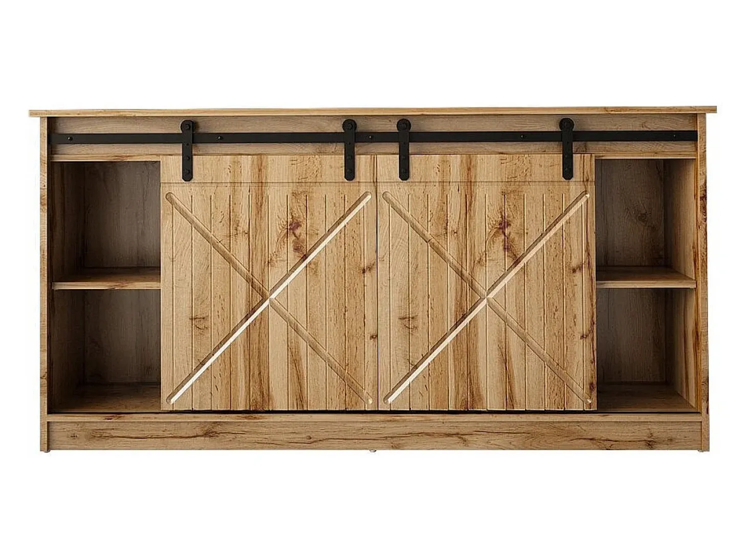 Aparador de roble wotan de 160 cm con puertas correderas Hexa