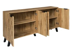 Aparador de salón con 4 puertas, mueble de salón con patas de PVC