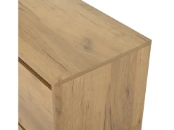 Aparador de salón con 3 puertas de almacenamiento y estantes ajustables – Madera natural y negro