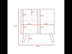 Aparador de salón Z80 Andora, con gabinete 80CM A X 80CM An X 35CM P Bellota
