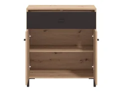 Aparador de 90x80x40 cm de estilo contemporáneo en tablero de melamina color beige Avion