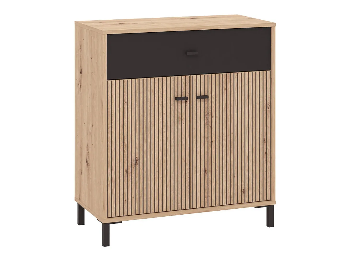 Aparador de 90x80x40 cm de estilo contemporáneo en tablero de melamina color beige Avion