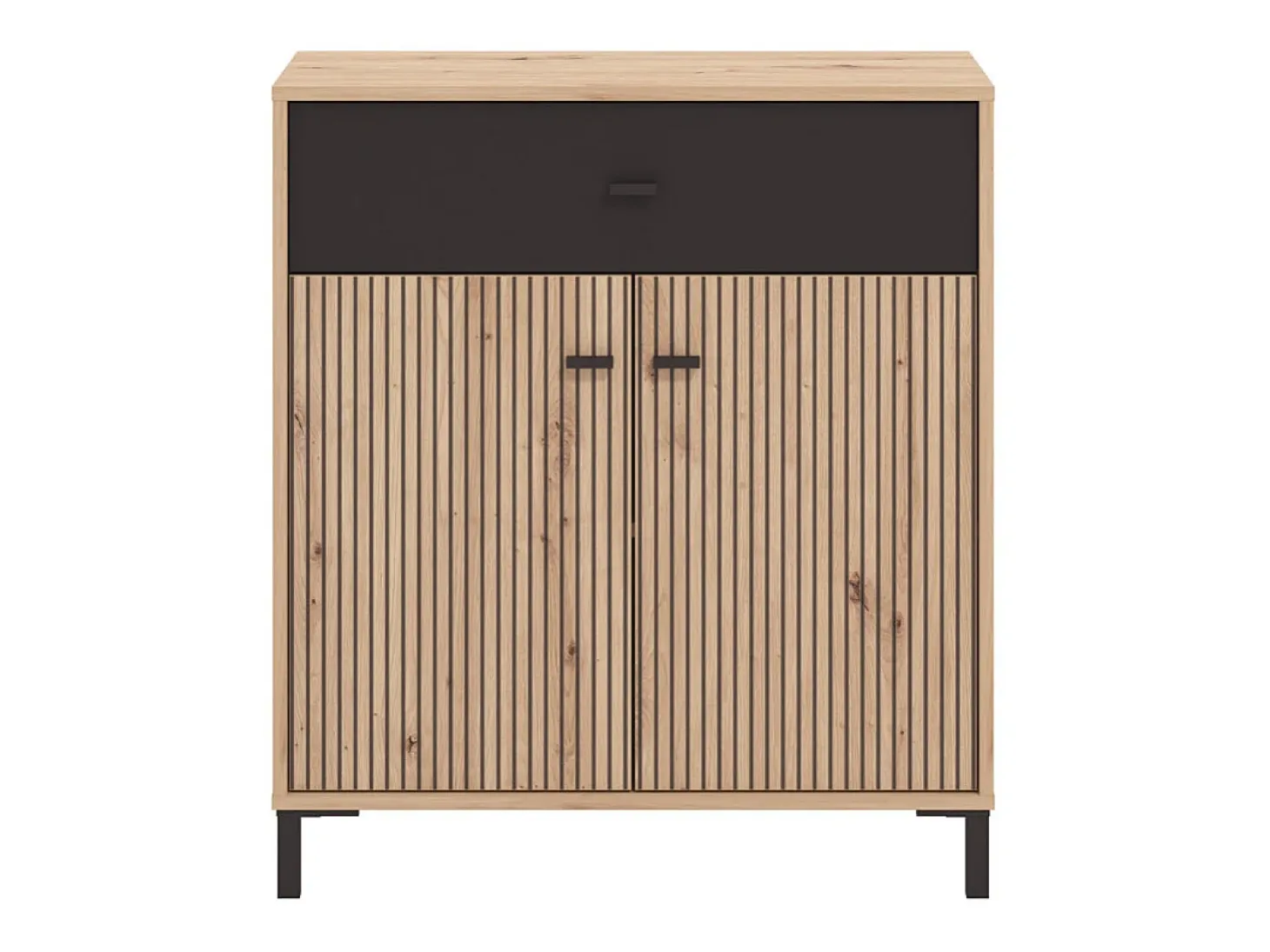 Aparador de 90x80x40 cm de estilo contemporáneo en tablero de melamina color beige Avion