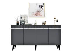 Aparador Defne Antracita Plata 150x40x80 cm