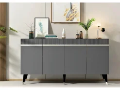 Aparador Defne Antracita Plata 150x40x80 cm