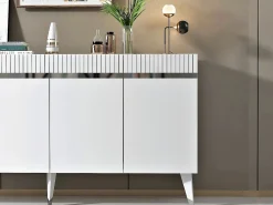 Aparador Defne Blanco Plata 150x40x80 cm