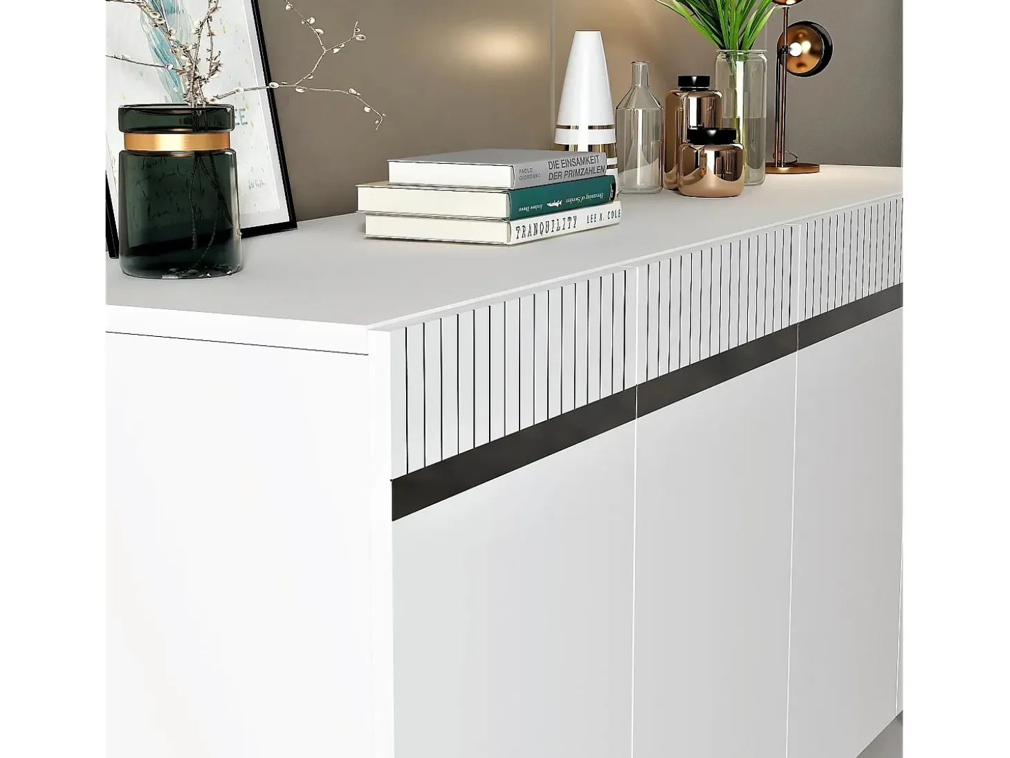 Aparador Defne Blanco Plata 150x40x80 cm
