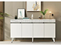Aparador Defne Blanco Plata 150x40x80 cm