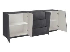 Aparador diseño pizarra mueble salón 220 cm 2 compartimentos 3 cajones Vega Side