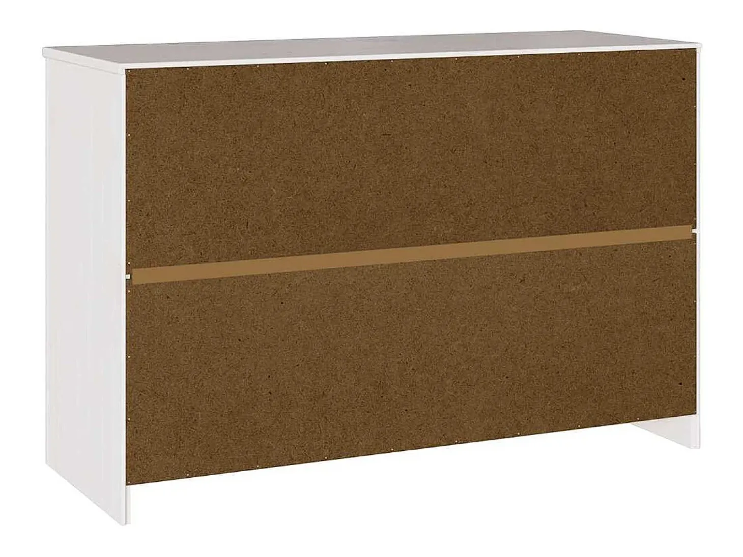 Aparador "DRAMMEN" blanco de 114 x 43 x 75,5 cm en madera maciza de pino