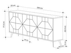 Aparador Dune 183 blanco 184x35x77.4 cm