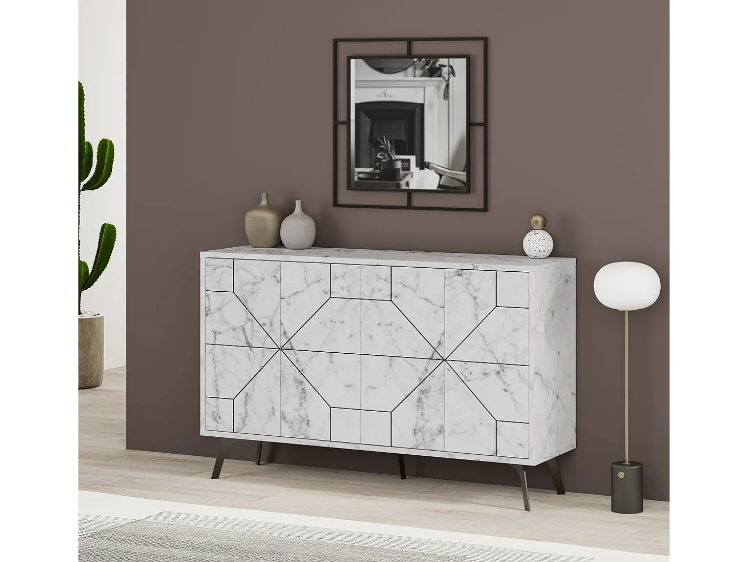 Aparador Dune blanco 123x35x62.4 cm
