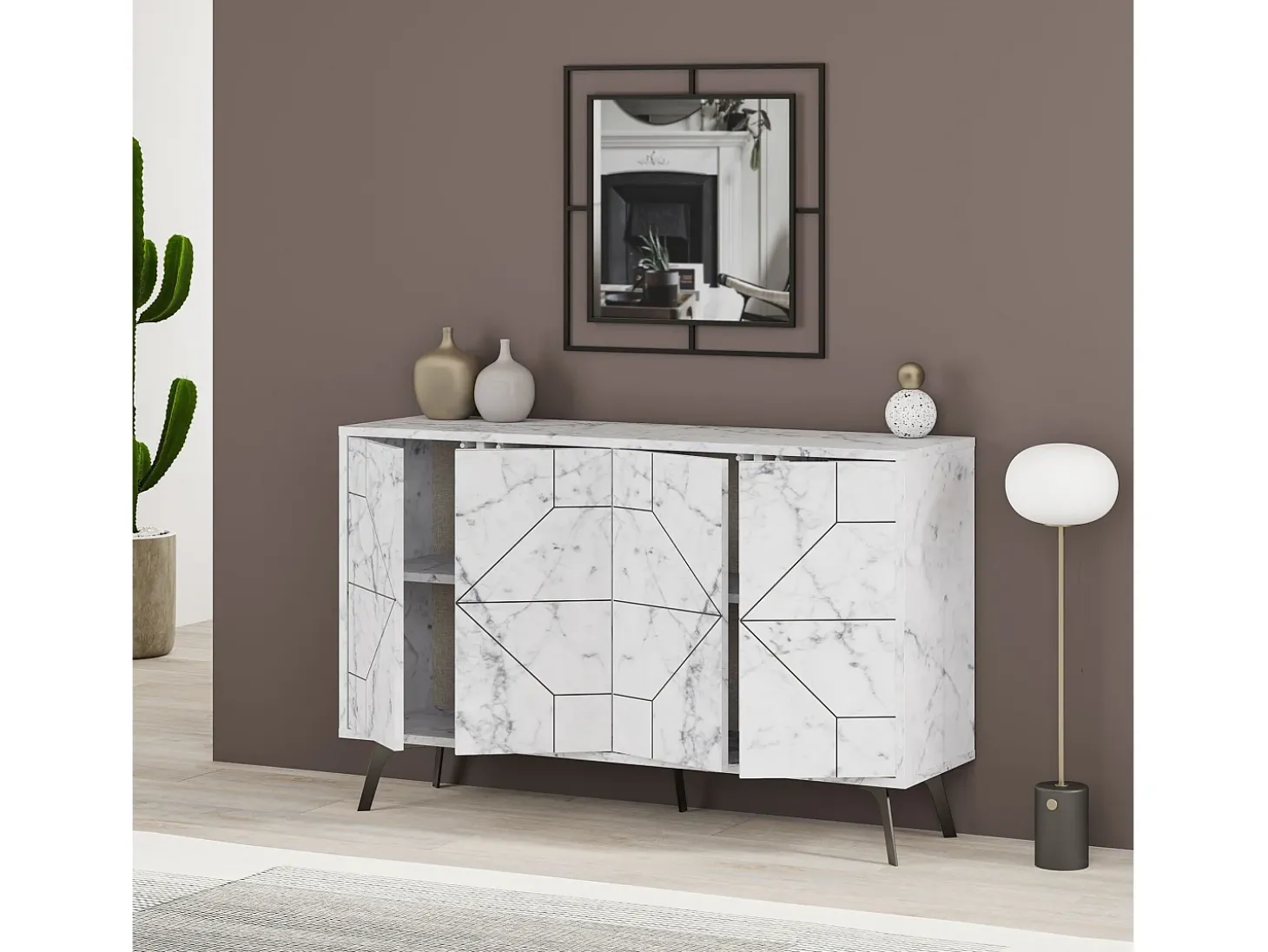 Aparador Dune blanco 123x35x62.4 cm