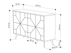 Aparador Dune blanco 123x35x62.4 cm