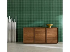 Aparador efecto madera 3 puertas, 160cm nogal