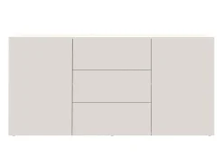 Aparador Egypt con 2 puertas y 3 cajones blanco brillo 160x40x80 cm