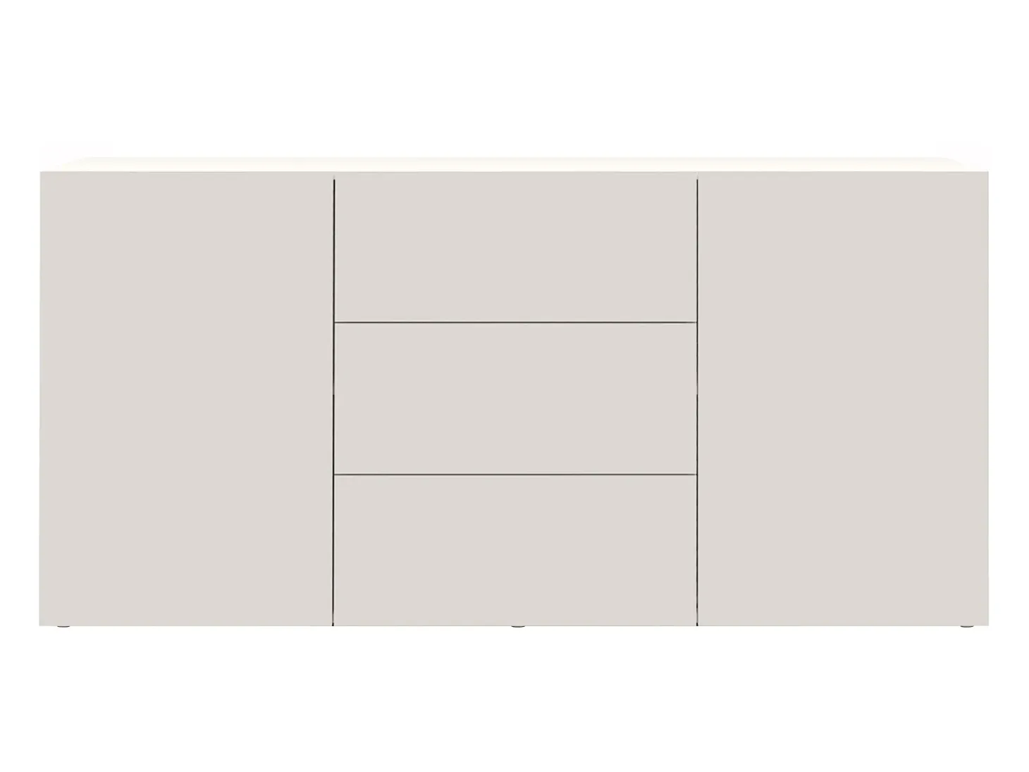 Aparador Egypt con 2 puertas y 3 cajones blanco brillo 160x40x80 cm