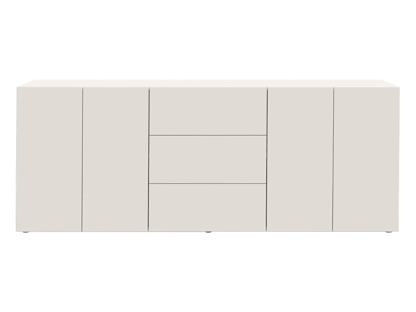 Aparador Egypt con 4 puertas y 3 cajones blanco brillo 200x40x80 cm