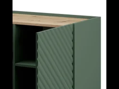 Aparador Emile verde y madera 2 puertas 2 cajones