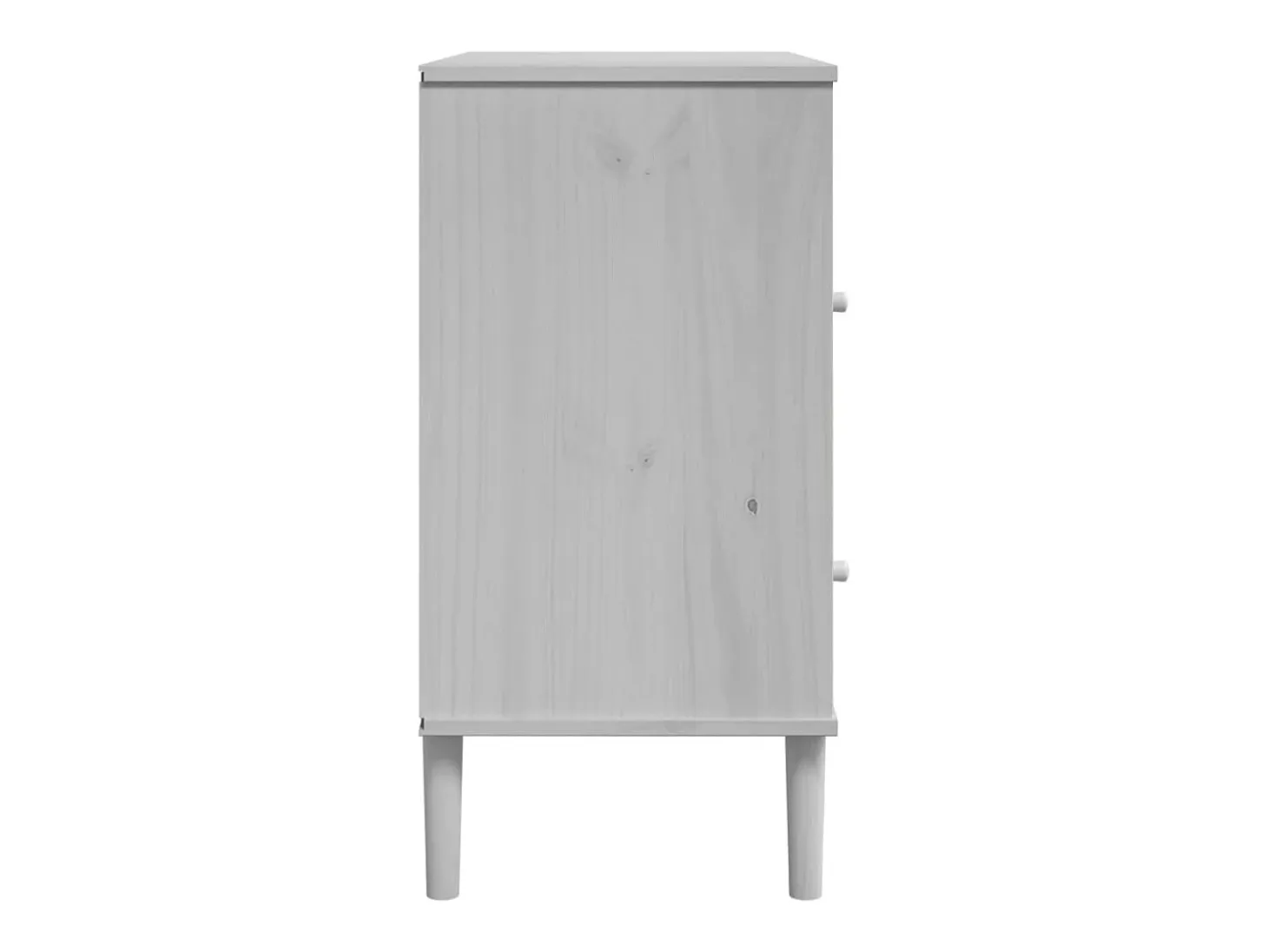 Aparador en aspecto ratán blanco 80x40x80 cm madera maciza de pino
