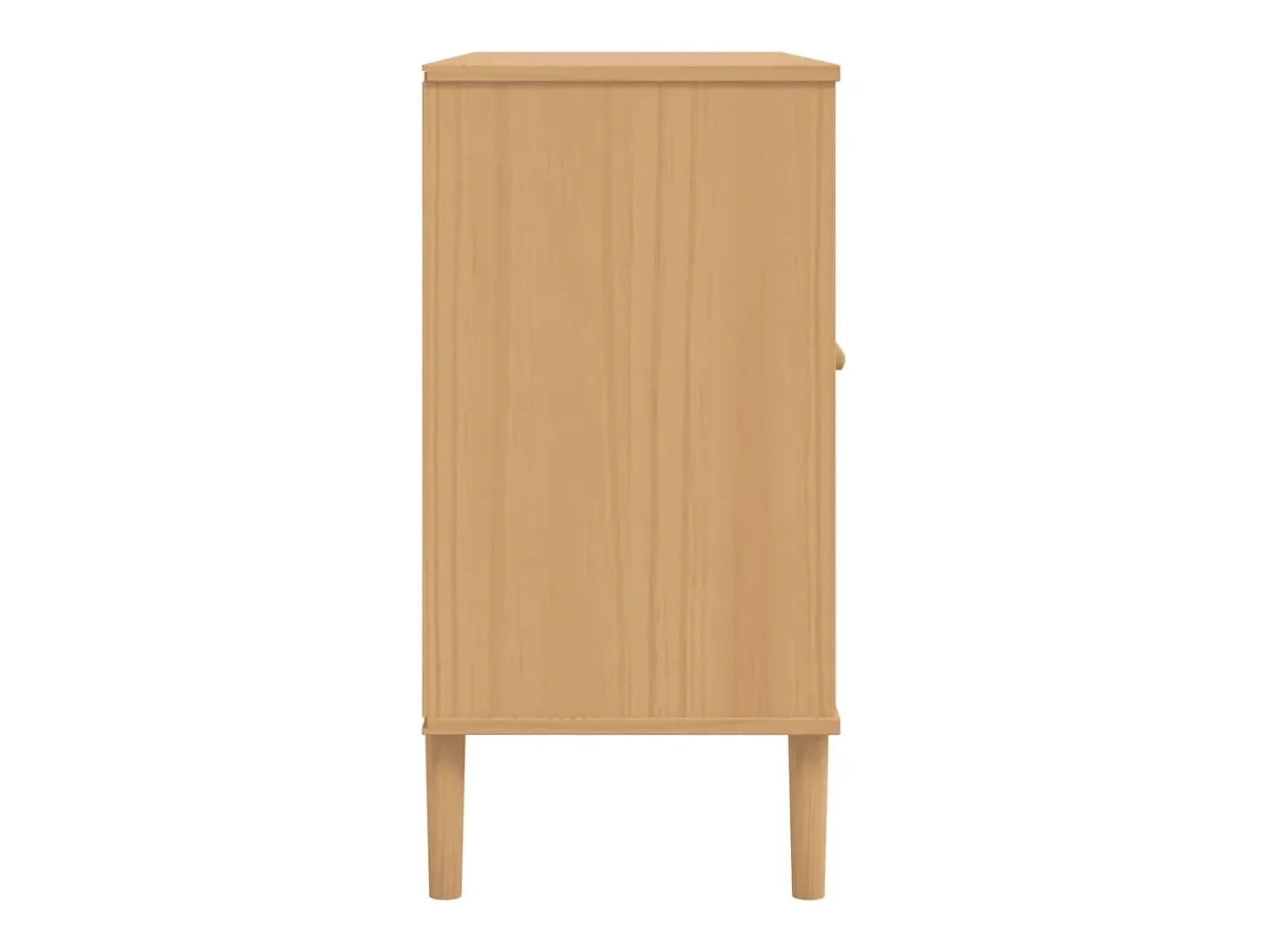 Aparador en imitación ratán marrón 112x40x80cm madera maciza de pino