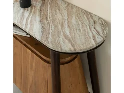 Aparador en madera de acacia y mármol Simon