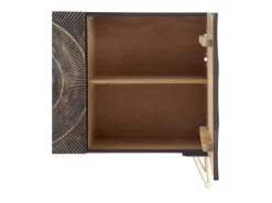 Aparador en madera de mango y tablero de fibra de densidad media negro