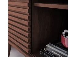 Aparador escandinavo con decoración de madera, 80cm nogal