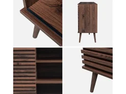 Aparador escandinavo de madera con 2 puertas, 140cm nogal