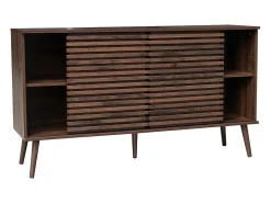 Aparador escandinavo de madera con 2 puertas, 140cm nogal