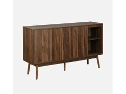 Aparador escandinavo efecto madera con 2 puertas, 150cm madera oscura