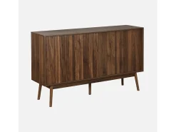 Aparador escandinavo efecto madera con 2 puertas, 150cm madera oscura