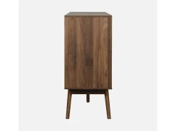 Aparador escandinavo efecto madera con 2 puertas, 150cm madera oscura