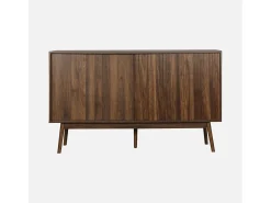 Aparador escandinavo efecto madera con 2 puertas, 150cm madera oscura