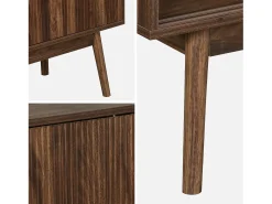Aparador escandinavo efecto madera con 2 puertas, 150cm madera oscura
