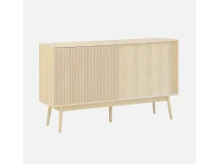 Aparador escandinavo efecto madera con 2 puertas, 150cm natural