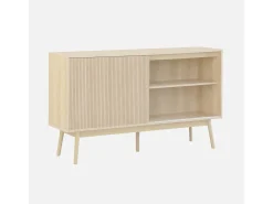 Aparador escandinavo efecto madera con 2 puertas, 150cm natural