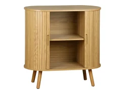 Aparador escandinavocon efecto madera ranurada, 80cm natural