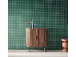 Aparador escandinavocon efecto madera ranurada, 80cm nogal