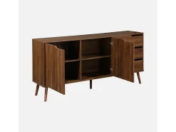 Aparador estilo escandinavo con 2 puertas, 160cm nogal