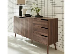 Aparador estilo escandinavo con 2 puertas, 160cm nogal