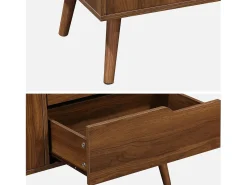Aparador estilo escandinavo con 2 puertas, 160cm nogal