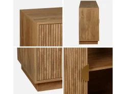 Aparador exótico de 4 puertas efecto madera de mango, 180cm efecto