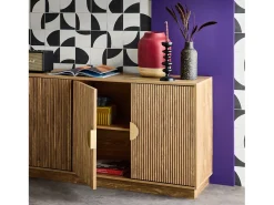 Aparador exótico de 4 puertas efecto madera de mango, 180cm efecto