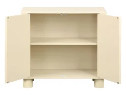 Aparador exótico efecto madera de mango con 2 puertas, 80cm beige