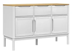 Aparador FLORO madera maciza de pino blanco 114x43x74 cm